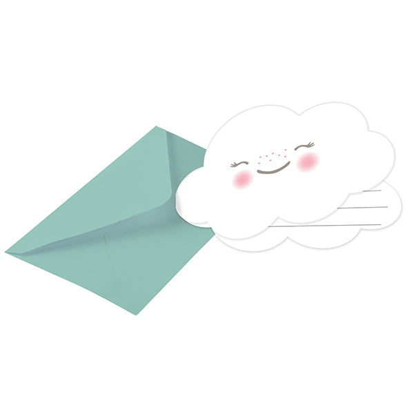 Amscan 8 Einladungskarten Rainbow & Cloud