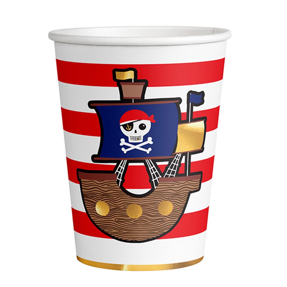 Amscan 8 tasses Carte des Pirates, 250 ml