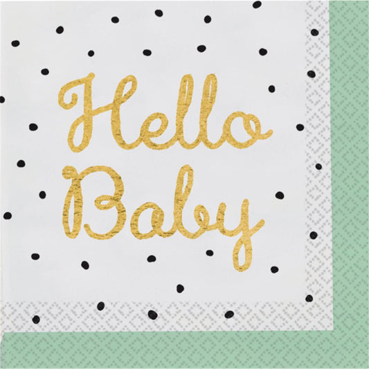 Amscan 16 Napkins Hello Baby