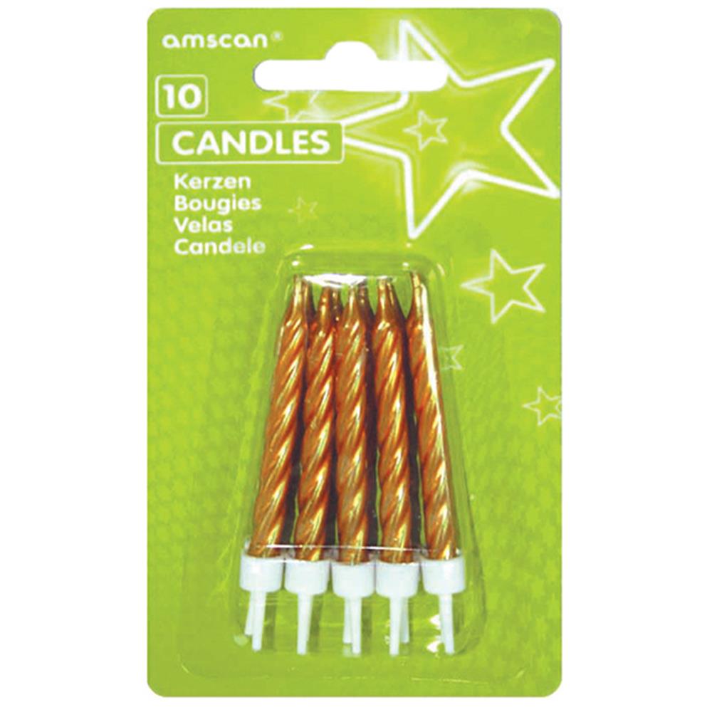 10 Geburtstagskerzen gold