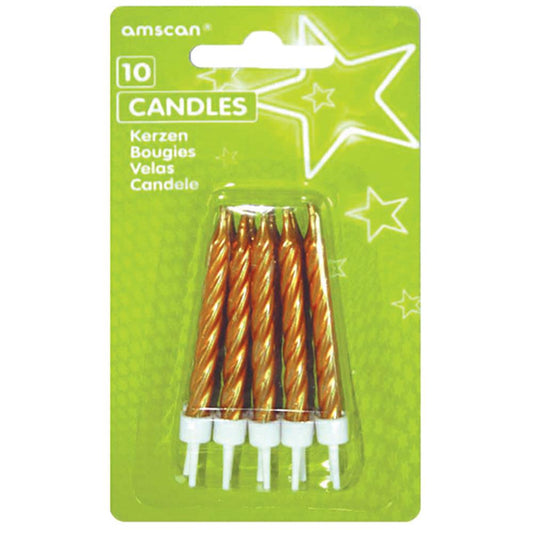 10 Geburtstagskerzen gold