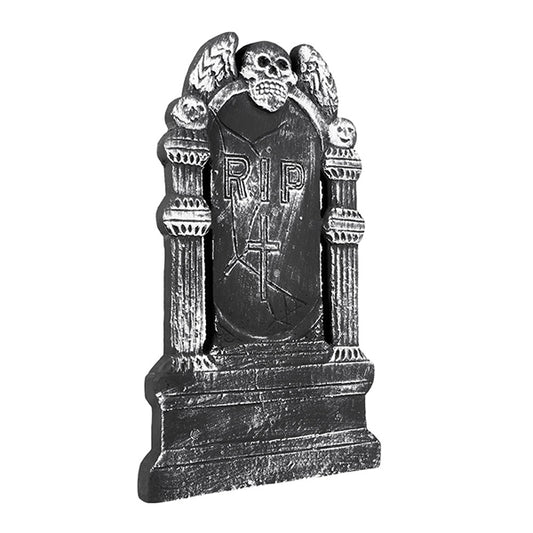 Carnival decoration gravestone flying skull