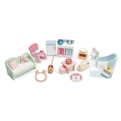 Doll furniture set in country house style