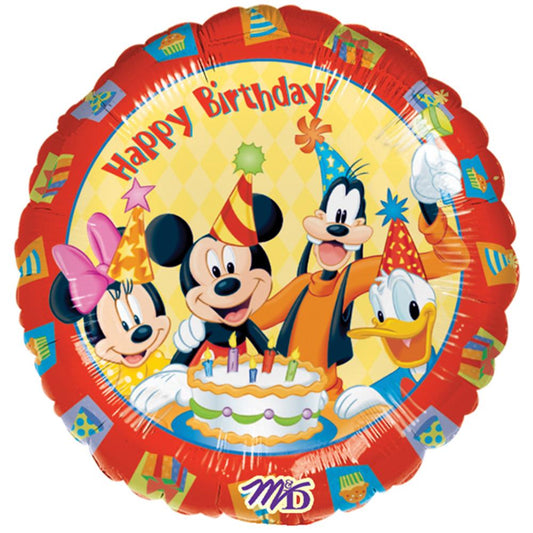 Mickey Mouse foil balloon Happy Birthday round, 45 cm
