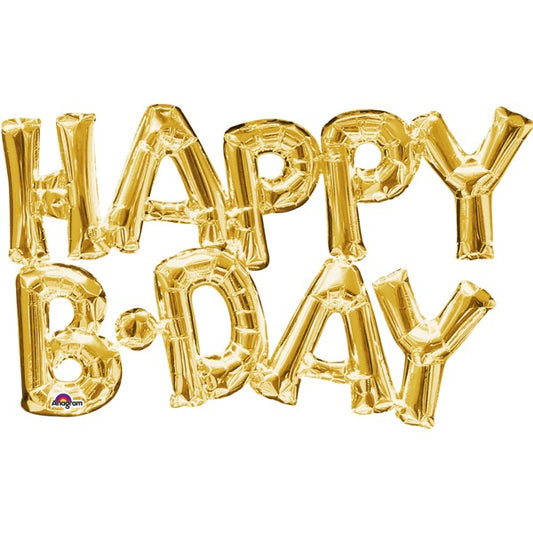 Amscan set de ballons en aluminium *Happy BDay* or