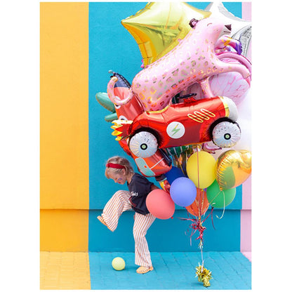 Amscan Voiture de course en ballon aluminium, rouge