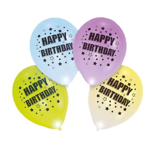 Amscan 4 ballons LED Joyeux Anniversaire