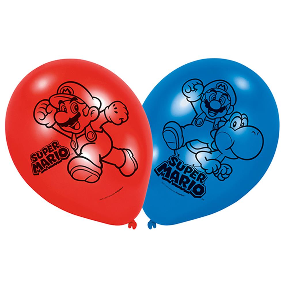 Amscan 6 ballons en latex Super Mario