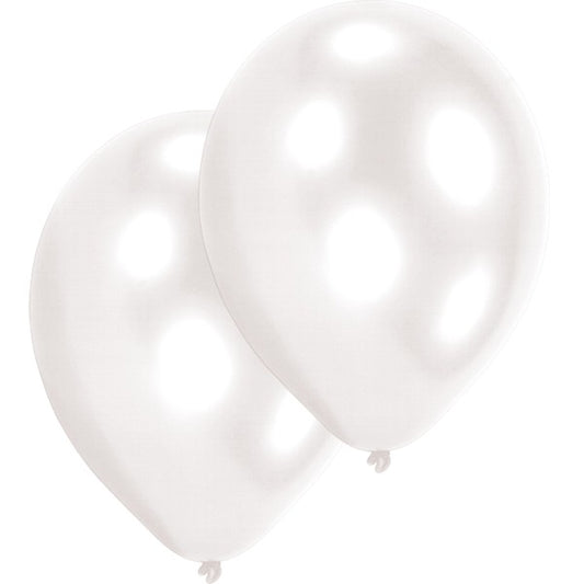 Amscan 10 ballons nacre, blanc