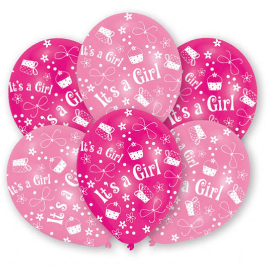 Riethmüller 6 ballons en latex C'est une fille 27,5cm