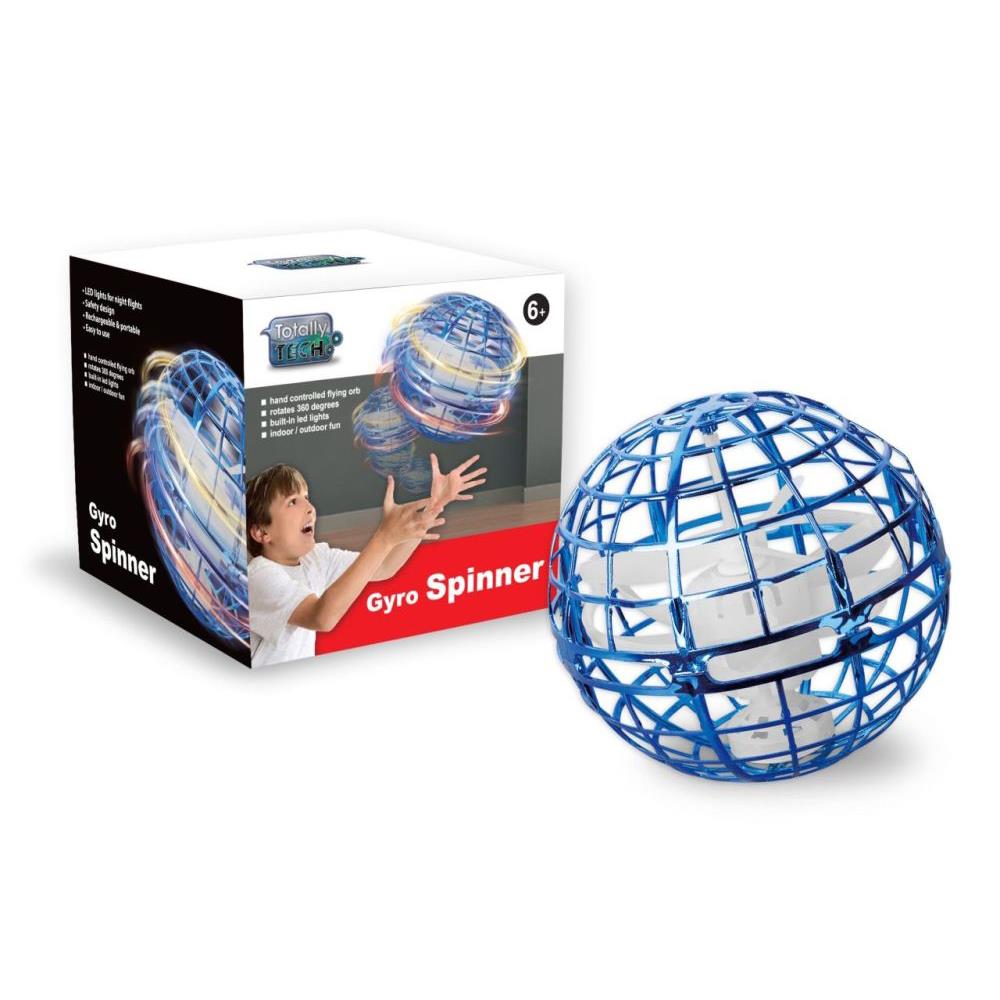 Totally Tech Gyro Spinner Flying Ball bleu