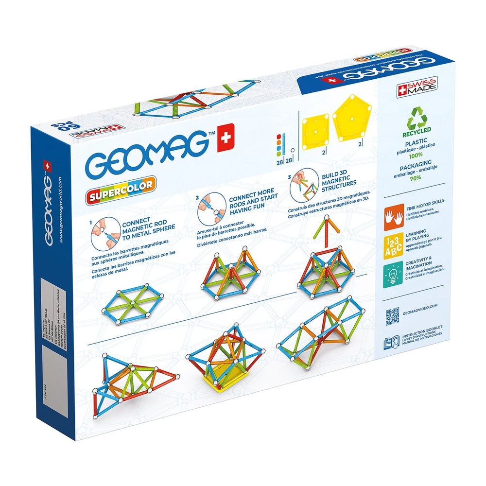 Geomag Panels GREEN line SUPERCOLOR 60 pieces