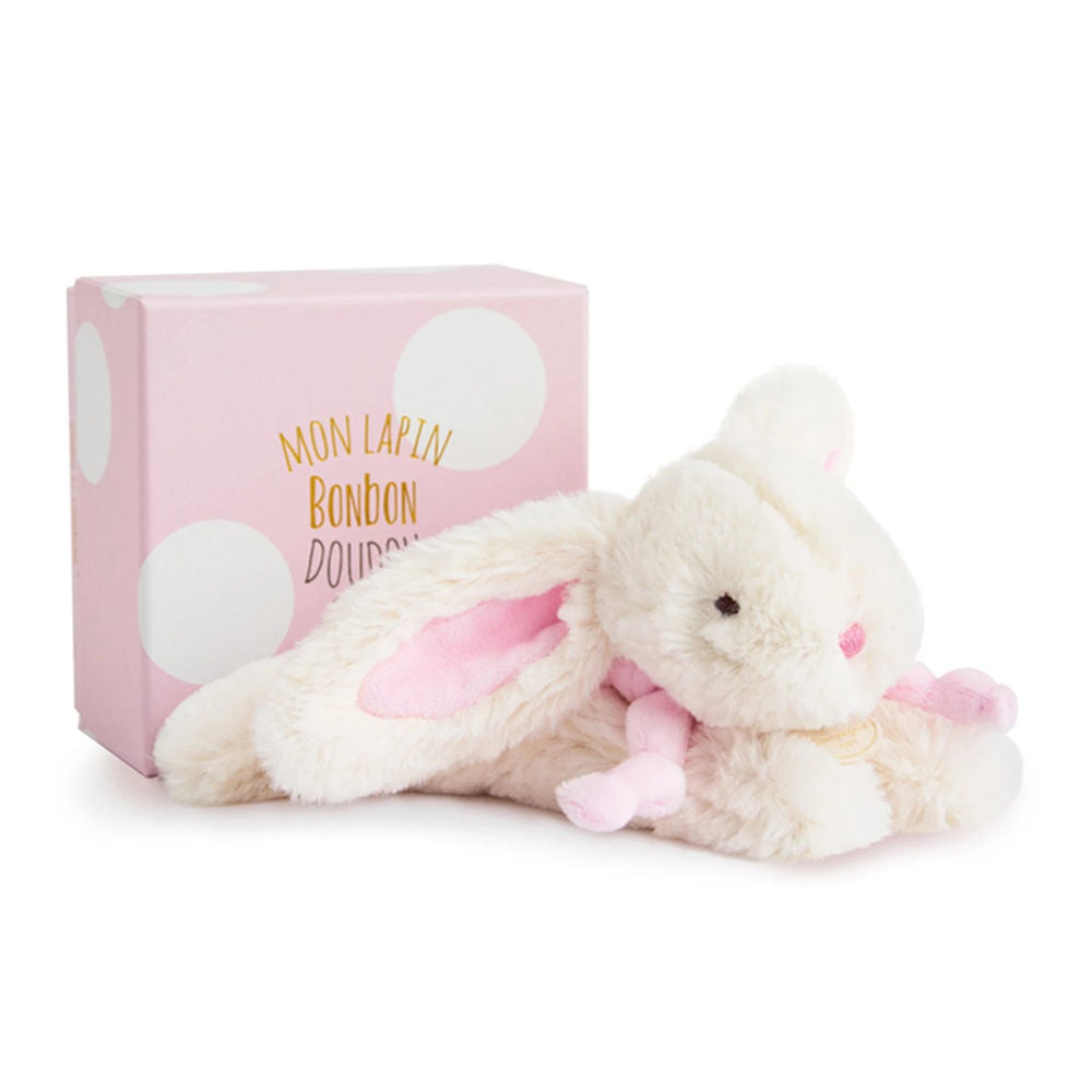 Doudou bonbon lapin, rose 20cm