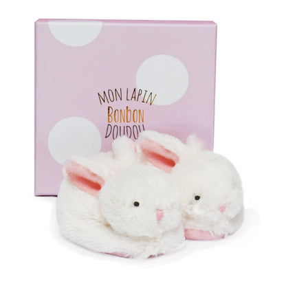 Doudou Bonbon Hase Füsslinge mit Rassel,rosa 0-6M