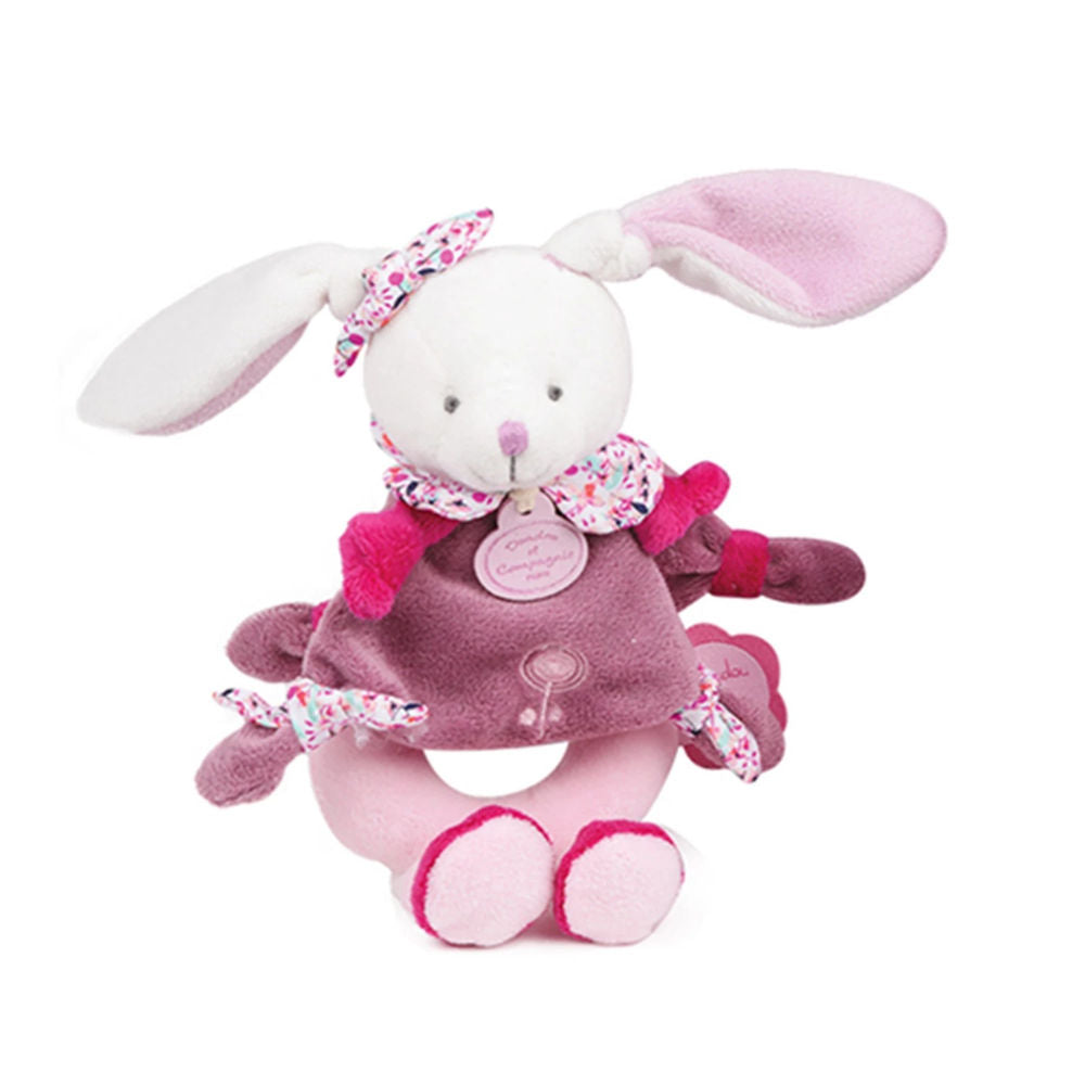 Doudou Cherry Rabbit Rattle 19cm