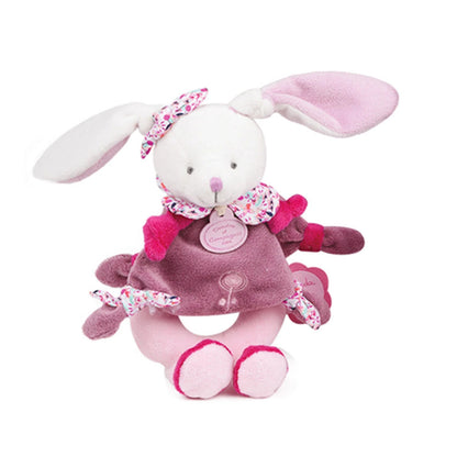 Doudou Cherry Rabbit Rattle 19cm