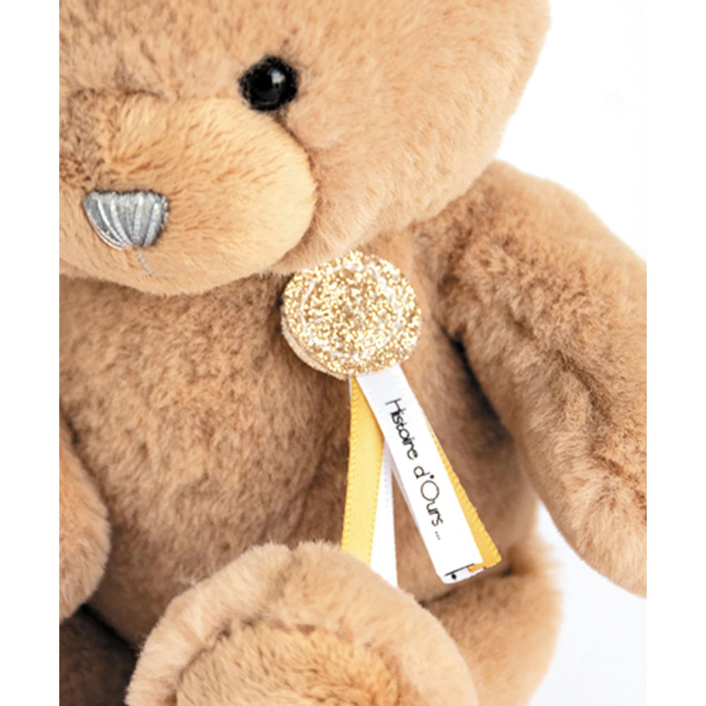 Doudou porte-bonheur ours, marron clair 24cm