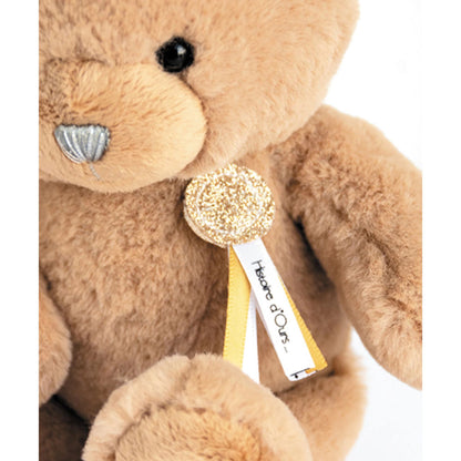Doudou porte-bonheur ours, marron clair 24cm