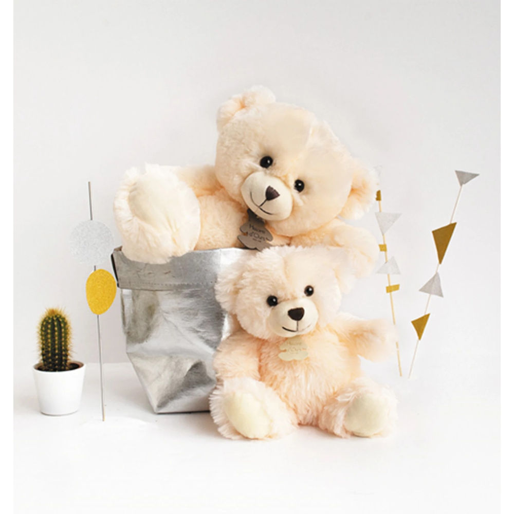 Doudou ours Bellydou, crème 30cm