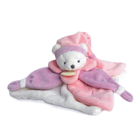 Doudou Schmusetuch Bär,rosa 24cm