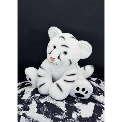 Doudou bébé tigre des neiges 25cm