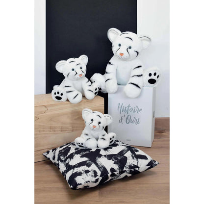 Doudou bébé tigre des neiges 25cm