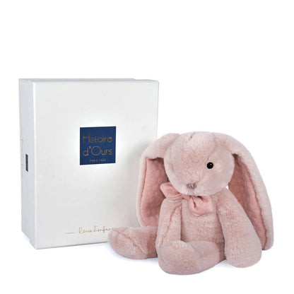Doudou lapin Preppy chic, rose 30cm