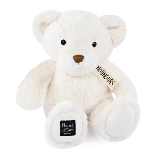 Doudou ours Nounours, blanc 28cm