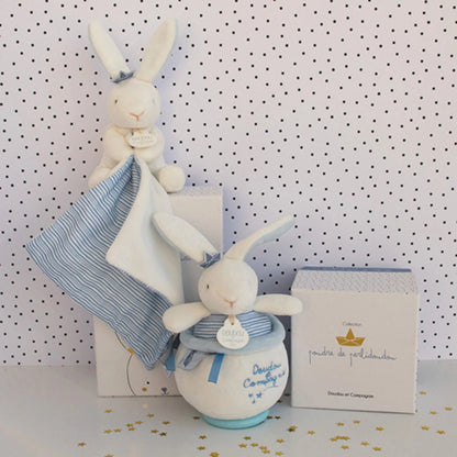 Doudou musical box rabbit sailor 14cm