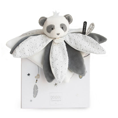 Doudou Traumfänger Panda Schmusetuch Blüte 26cm