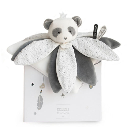 Doudou Traumfänger Panda Schmusetuch Blüte 26cm