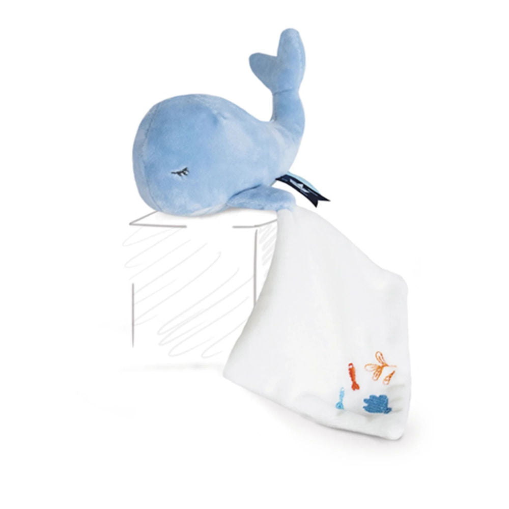 Doudou baleine avec doudou, bleu 15cm
