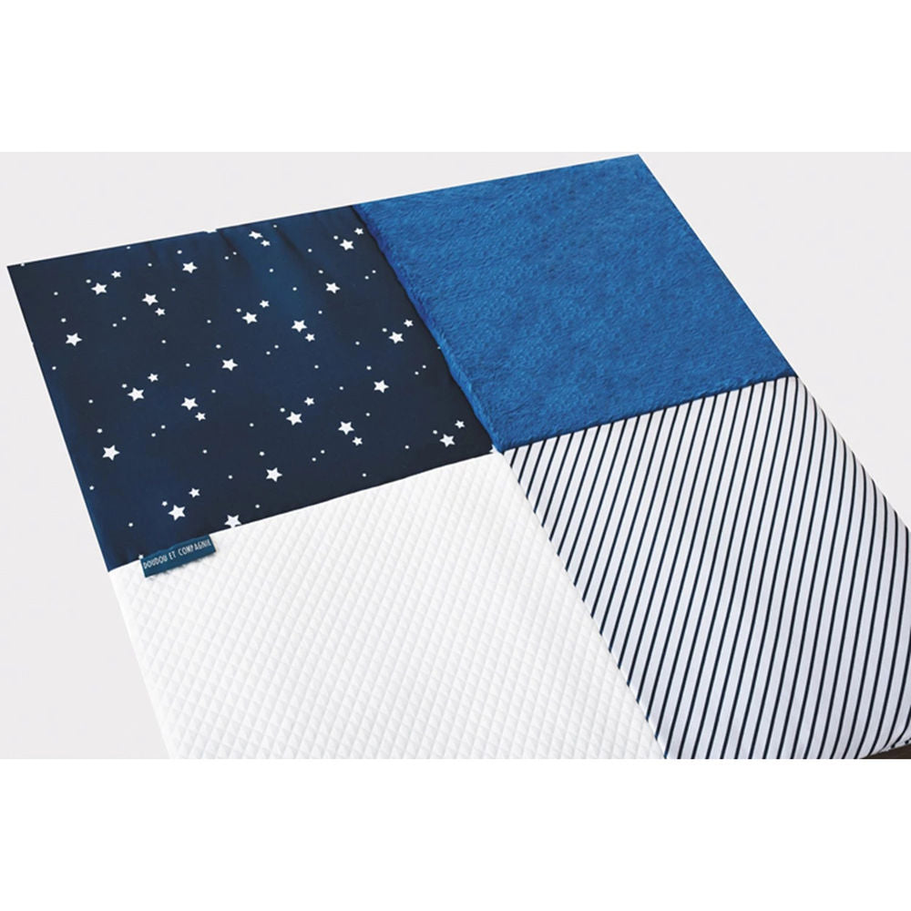 Doudou tapis câlin bleu 100x100cm