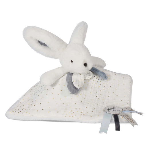 Doudou Happy Glossy Schmusetuch weiss 25cm