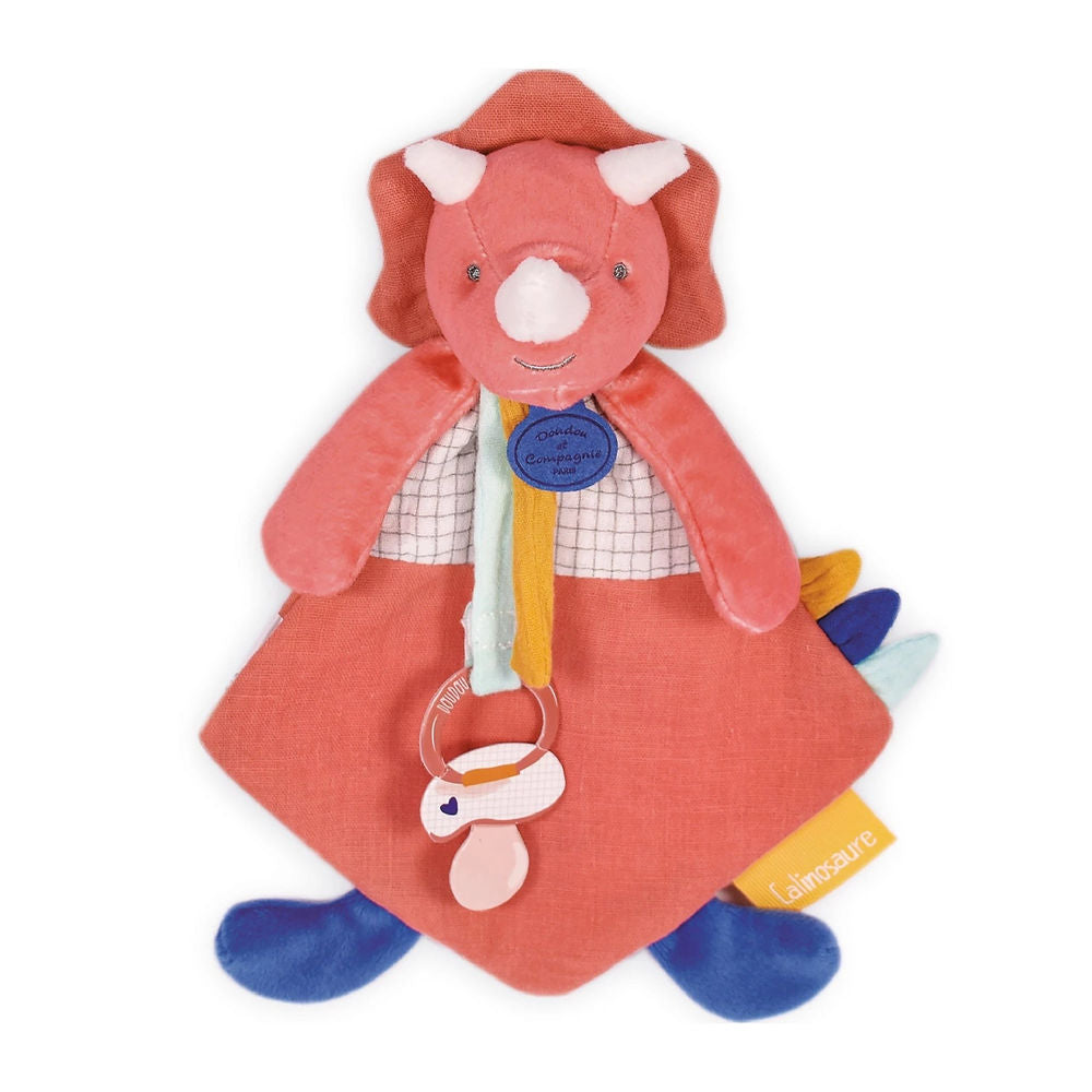 Doudou Dino Lou Schmusetuch mit Schnullerhalter 23cm