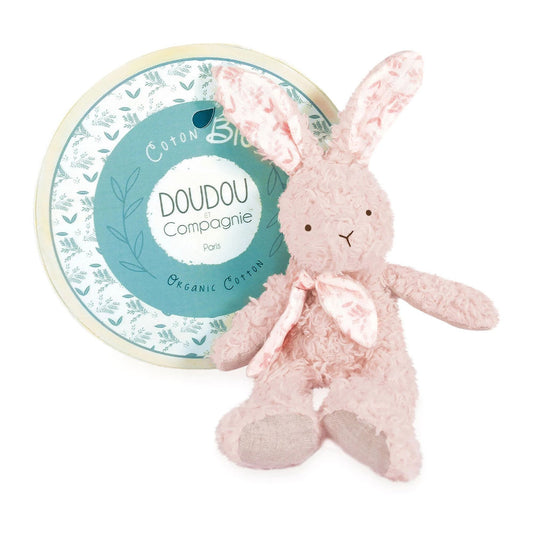 Doudou lapin bio, rose 25cm
