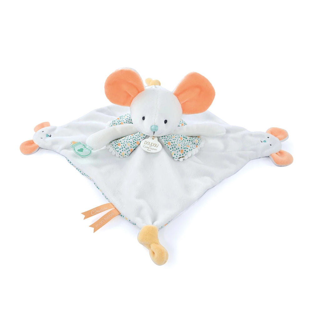 Doudou doudou souris avec marionnette à doigt 30cm