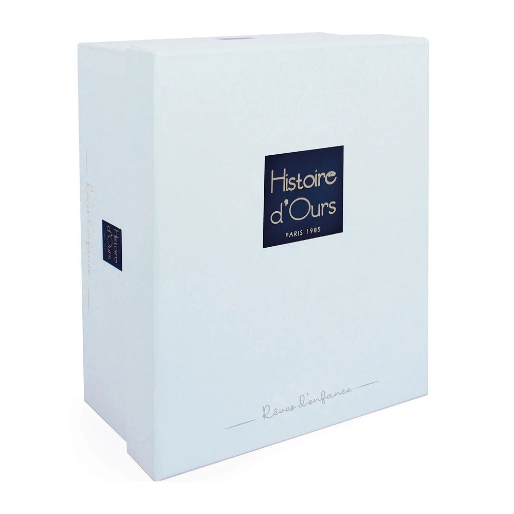 Doudou ours Preppy Chic, ivoire 30cm