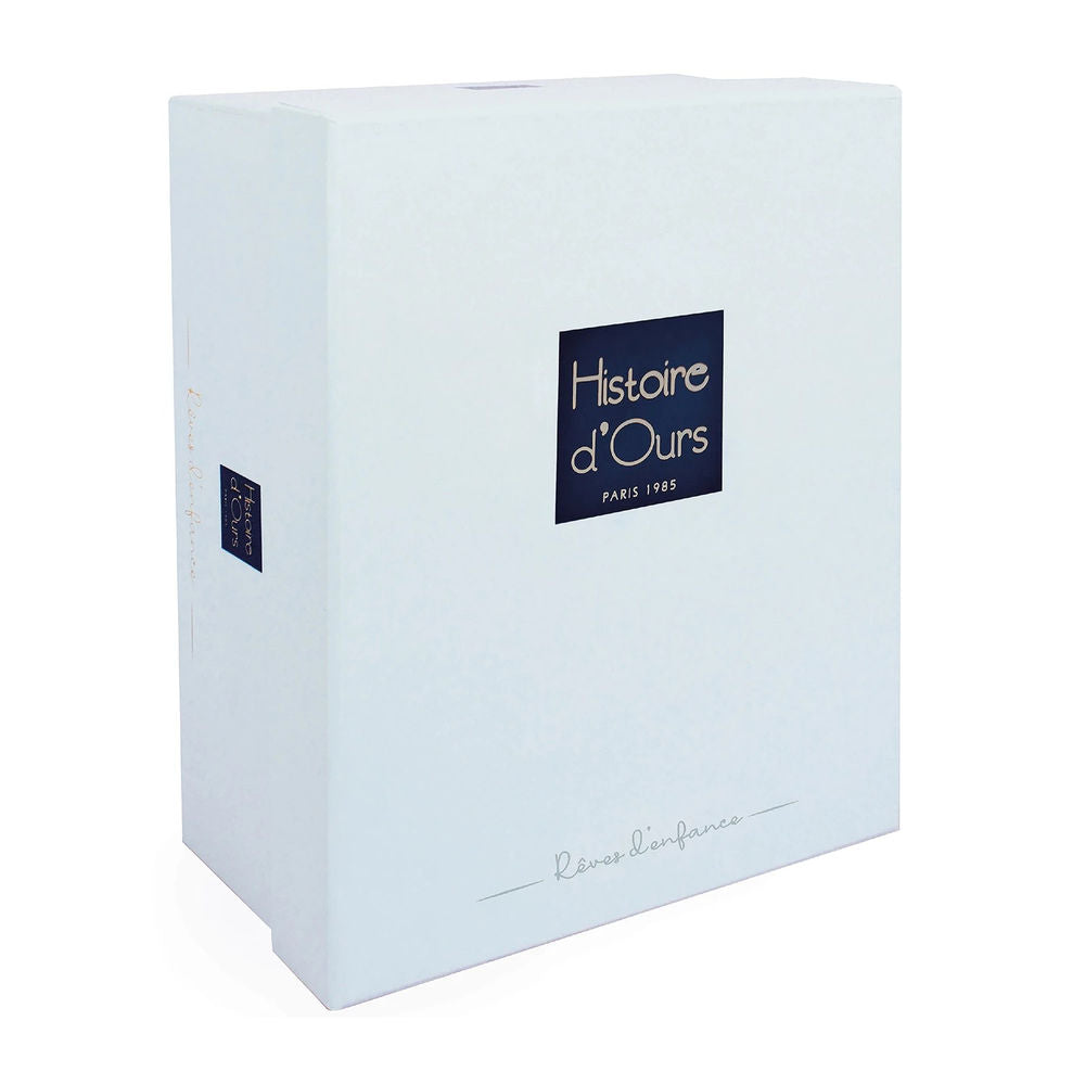 Doudou ours Preppy Chic, ivoire 40cm