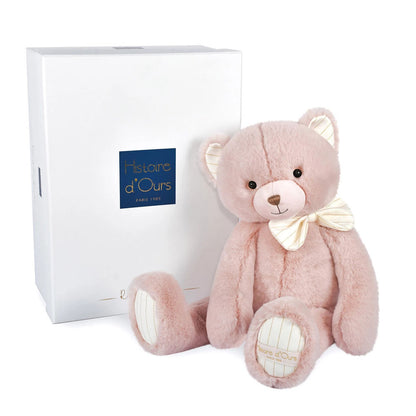 Doudou ours Preppy Chic, rose 40cm
