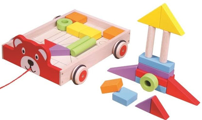 Playba wagon with building blocks bear