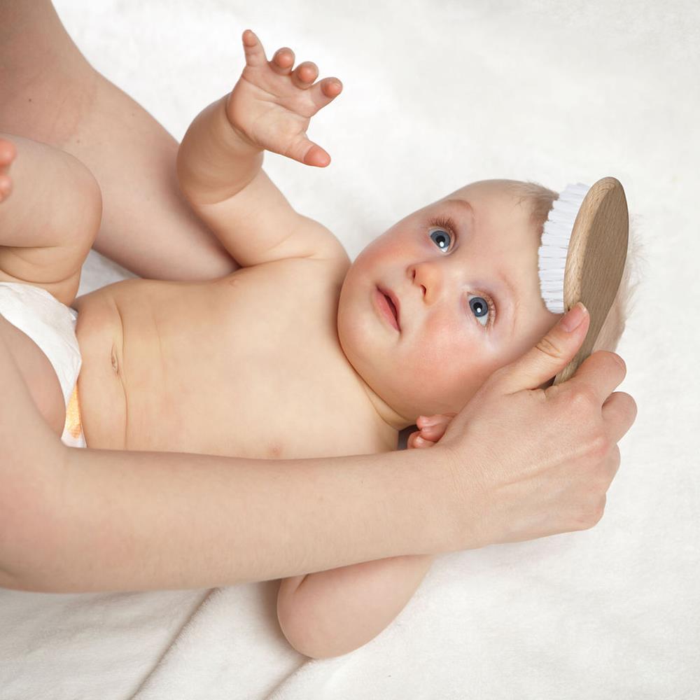 Wild &amp; Stone vegan baby organic nylon hairbrush beechwood