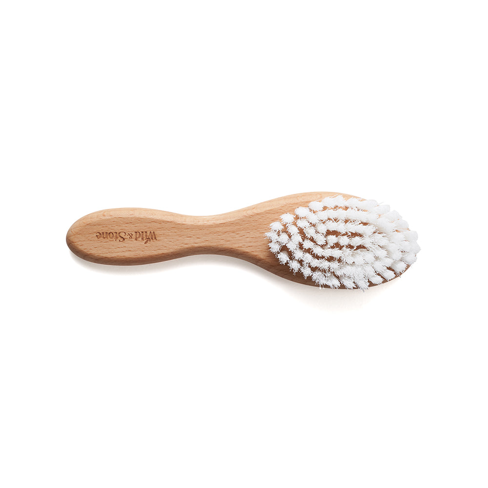 Wild &amp; Stone vegan baby organic nylon hairbrush beechwood