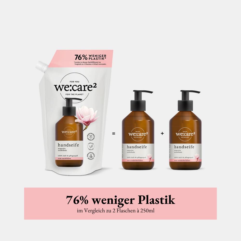 we:care2 Nachfüllbeutel Handseife, Magnolie-Sandelzolz, 500 ml