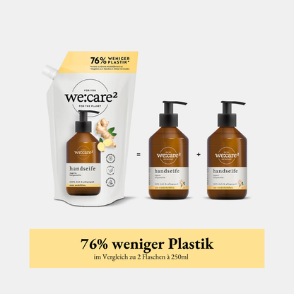 we:care2 Nachfüllbeutel Handseife, Ingwer-Bergamotte, 500 ml