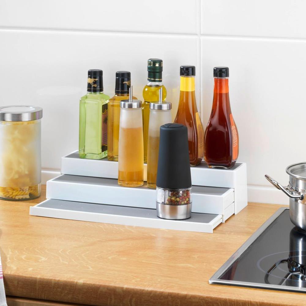 Wenko Étagère de cuisine Steps, blanc/gris