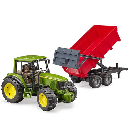 Bruder John Deere 6920 with tipping trailer red