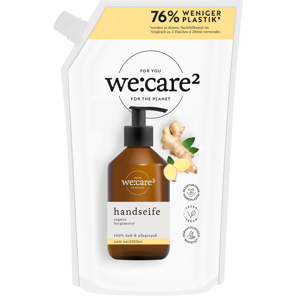 we:care2 Nachfüllbeutel Handseife, Ingwer-Bergamotte, 500 ml
