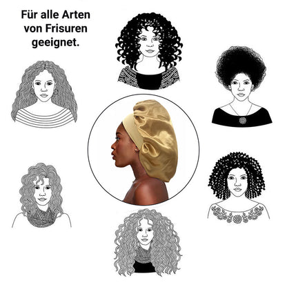Bonnet de nuit en cheveux satinés, doré