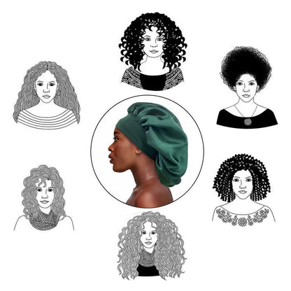 Satin Hair Sleep Cap, Green